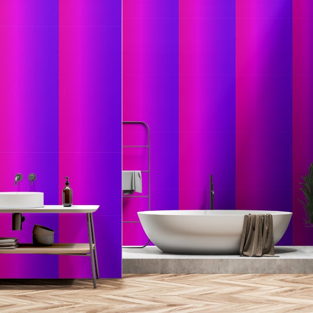 Gradient Neon Pink und Lila Tapete (Badezimmer)