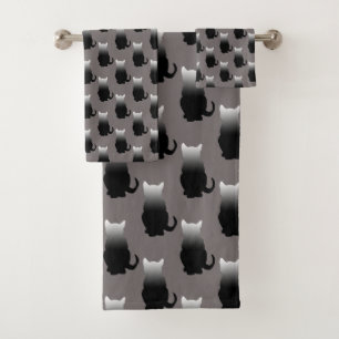 GRADIENT NOIR & BLANC CAT MOTIF EN GRAS CHARBON