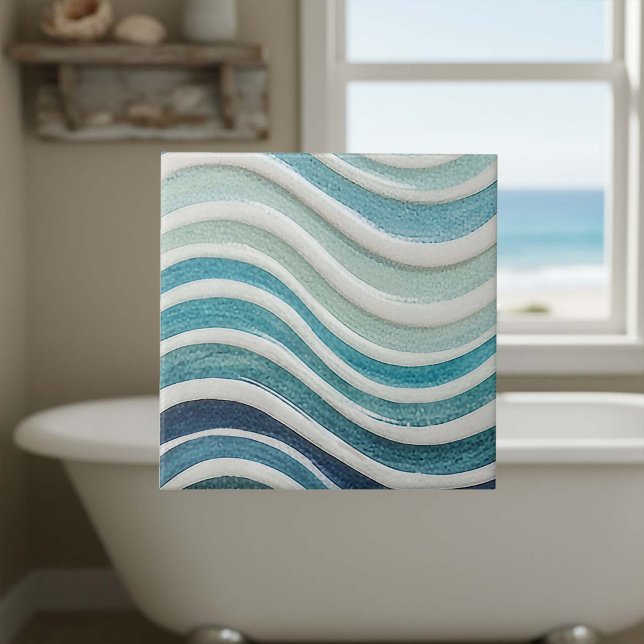 Gradient Ocean Waves Coastal Pattern ID1197 Fliese (Von Creator hochgeladen)