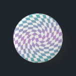 Gradient Ombre Blue Lilac Warped Karo überprüft Button<br><div class="desc">Perfektes Kissen mit schachbrettgedeckten Kissen in Pastellfarben,  voll mit tollen Vibes. Moderne,  zerklüftete Schachbretter. Dieses schöne Retro psychedelische Design bringt Sie ins Wunderland. Verwarfte Karos in Pastellfarben. Karos mit wirbelnden und wirbelnden Linien,  karierte Pastellmuster</div>