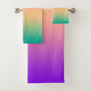 Gradient ombre green yellow pink purple soft blurr