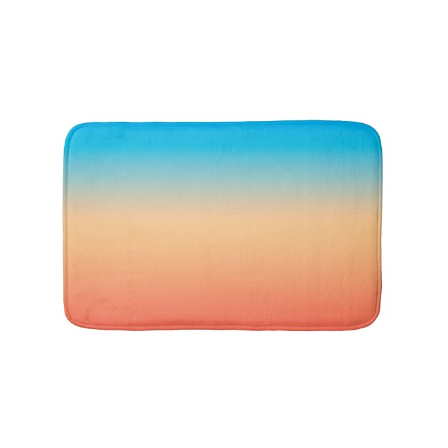 Gradient ombre Korallenblüte Beige Blau weiche ver Badematte (Vorderseite)