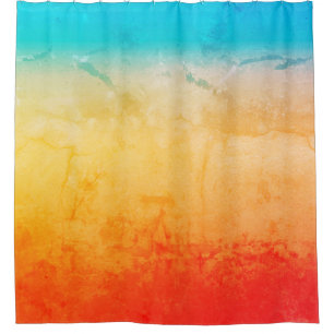 Gradient ombre Korallenblüte Beige Blau weiche ver Duschvorhang
