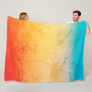 Gradient ombre Korallenblüte Beige Blau weiche ver Fleecedecke