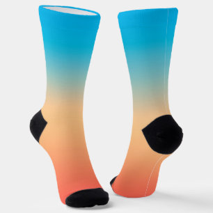Gradient ombre Korallenblüte Beige Blau weiche ver Socken