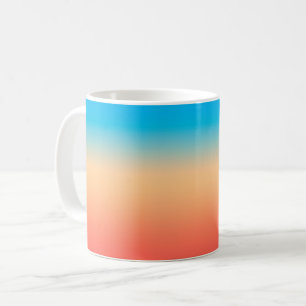 Gradient ombre Korallenrot Beige Blau weich versch Kaffeetasse
