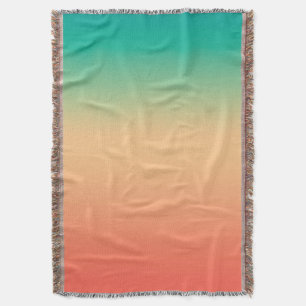 Gradient ombre Korallenrot Beige grüne weiche Farb Decke