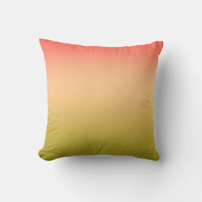Gradient ombre Korallenrot Beige Limon weich versc Kissen (Vorderseite)