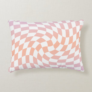 Gradient Ombre Pink Lilac Warper Karo geprüft Dekokissen