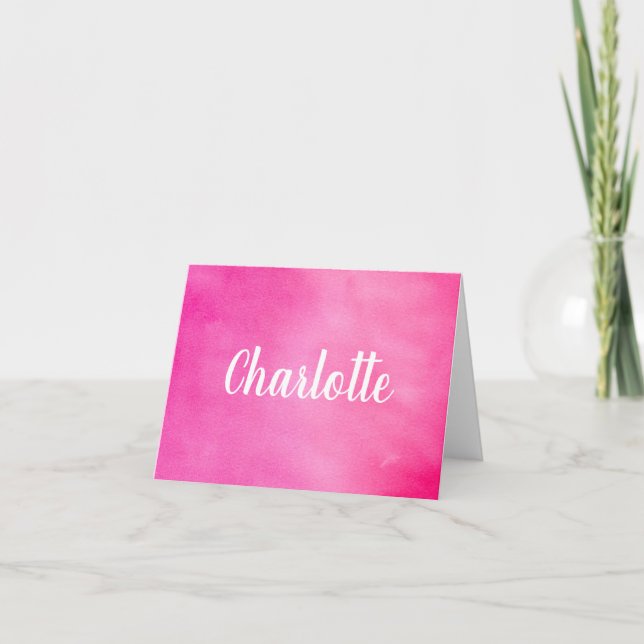 Gradient Ombre Pink Wasserfarbe Personalisiert Nam (Vorderseite)