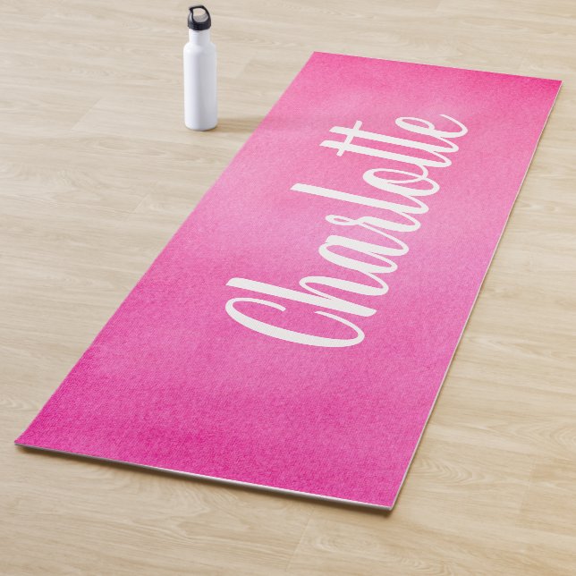 Gradient Ombre Pink Wasserfarbe Personalisiert Nam Yogamatte (Beispiel)