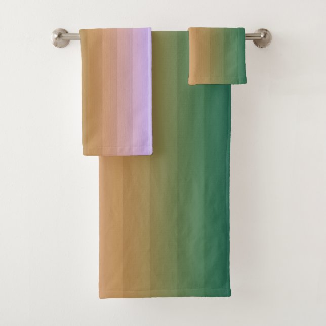 Gradient ombre Streifen ausgekleidet weich verschw Badhandtuch Set (Insitu)