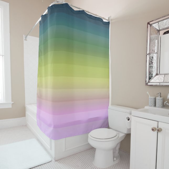 Gradient ombre Streifen ausgekleidet weich verschw Duschvorhang (Beispiel)