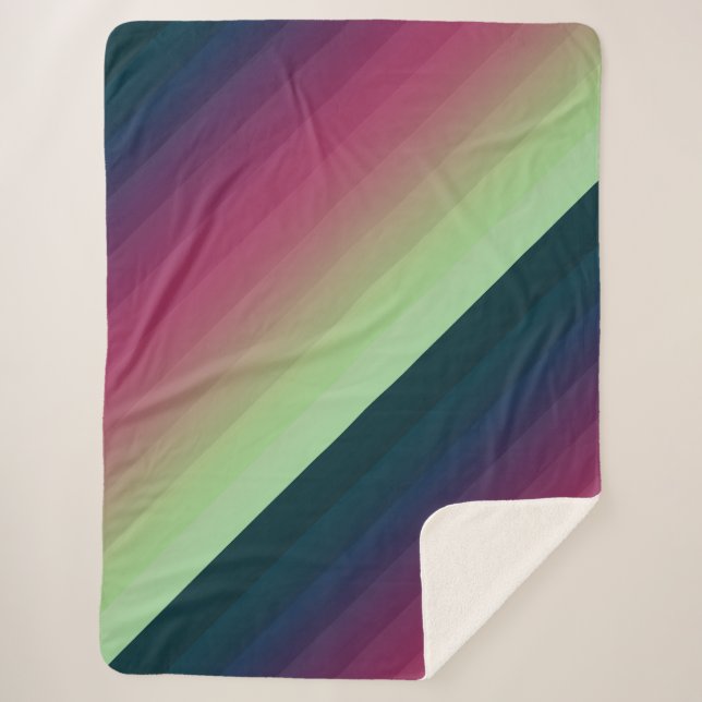 Gradient ombre Streifen ausgekleidete weiche versc Sherpadecke (Vorderseite)
