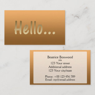 Gradient One Color Gold mit benutzerdefiniertem Te Visitenkarte