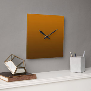 Gradient Orange - tief zu hell   Stimmungs-Hinterg Quadratische Wanduhr