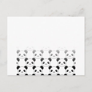 Gradient Panda Bear Muster Postkarte
