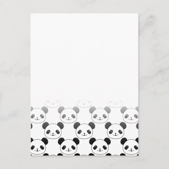 Gradient Panda Bear Muster Postkarte (Vorderseite)