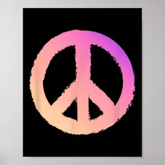 Gradient Peace Symbol Color Fade Pacifist Peace Poster