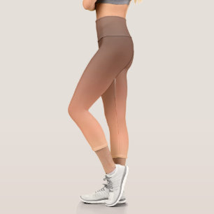 Gradient Pfirsich - hell bis tief Saisonale Stim Capri Leggings