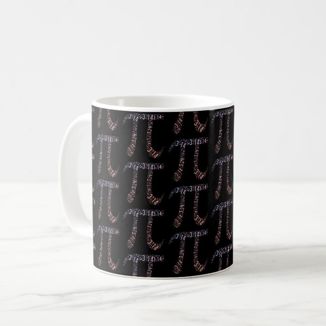Gradient Pi Symbol Digits Math | Happy Pi Day Kaffeetasse (Vorderseite Links)