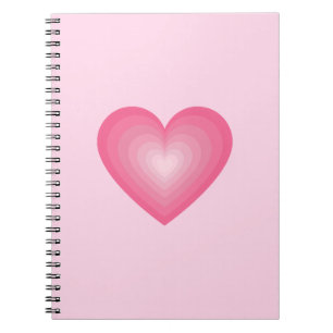 Gradient Pink Heart Design - Niedliche Liebe Symbo Notizblock