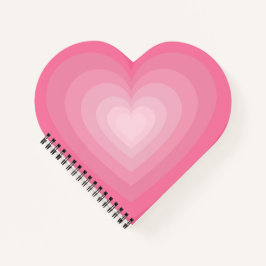 Gradient Pink Heart Design - Pastellrosa Liebe Zei Notizbuch
