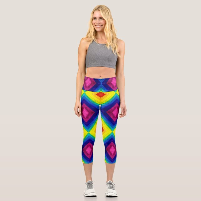 Gradient Prism Rainbow Art Leggings (Vorderseite)