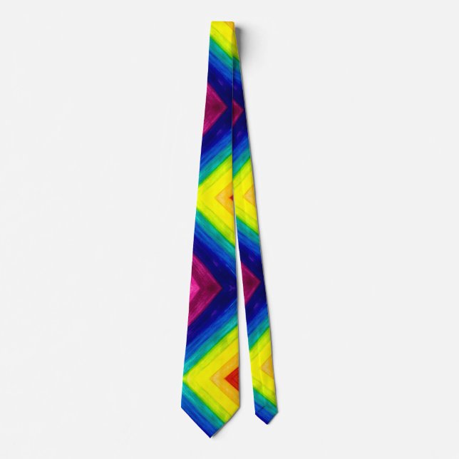 Gradient Prism Rainbow Art Necktie Krawatte (Vorderseite)