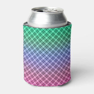 Gradient Raster kariertes Tartan Muster pink Dosenkühler