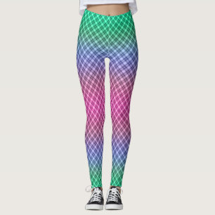 Gradient Raster kariertes Tartan Muster pink Leggings
