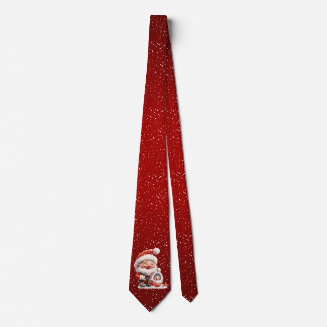 Gradient Red Santa Baby Christmas Neck Tie Krawatte (Vorderseite)