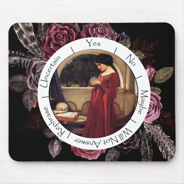 Gradient Rot und Schwarze Blumen Pendelbrett Mousepad (Vorne)