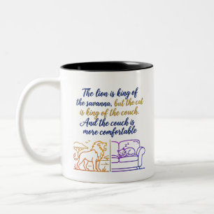 Gradient Savanne & Sofa Illustration Humorvoll Zweifarbige Tasse