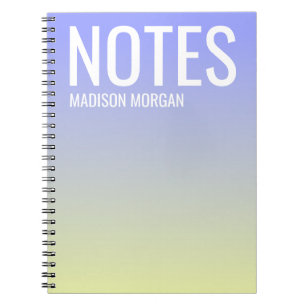 Gradient-Schatten des Purple Yellow Typography Mod Notizblock