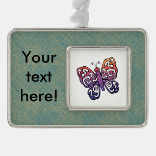 Gradient-Schmetterling-Clipart Rahmen-Ornament Silber