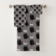 GRADIENT SCHWARZ UND WEISS KATZMOTIF IN CHARCOAL G