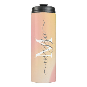 Gradient Script Monogram Thermal Tumbler Thermosbecher