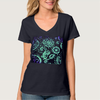 Gradient Seafoam Lila Druck Schwarz T-Shirt