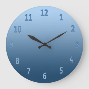 Gradient Simple Colorful Blue Große Wanduhr