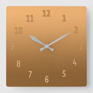 Gradient Simple Colorful Golden Quadratische Wanduhr