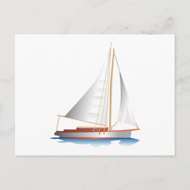 Gradient Style Sailboat Postkarte (Vorderseite)