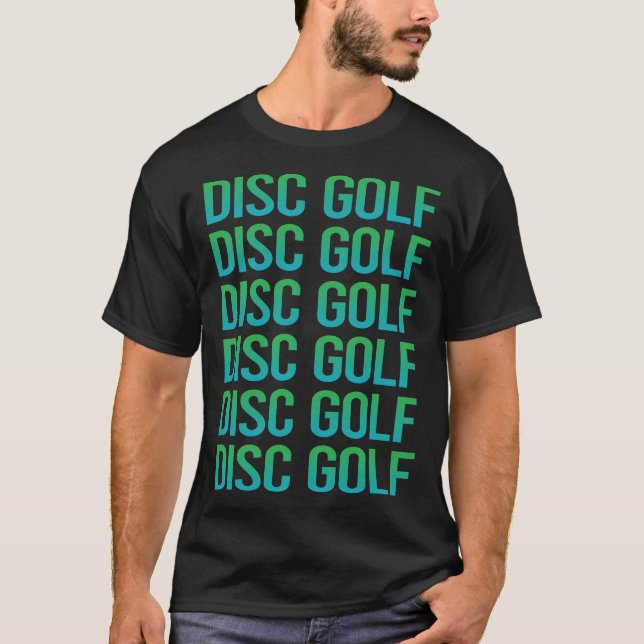 Gradient Text Disk Golf T-Shirt (Vorderseite)