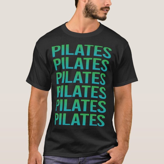 Gradient Text Pilates T-Shirt (Vorderseite)