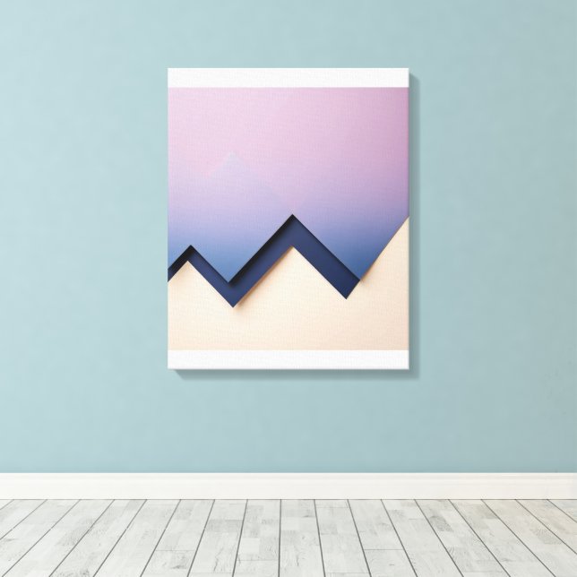 Gradient Triangle - Indigo bis Lilac Abstrakt Leinwanddruck (Insitu (Holzboden))