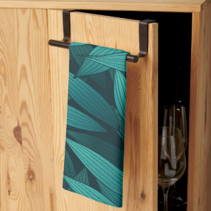 Gradient tropische Blätter Geschirrtuch