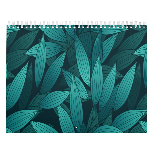 Gradient tropische Blätter Kalender (Titelbild)