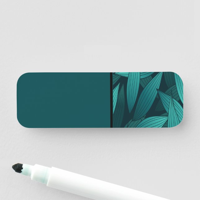 Gradient tropische Blätter Namensschild (Beispiel)