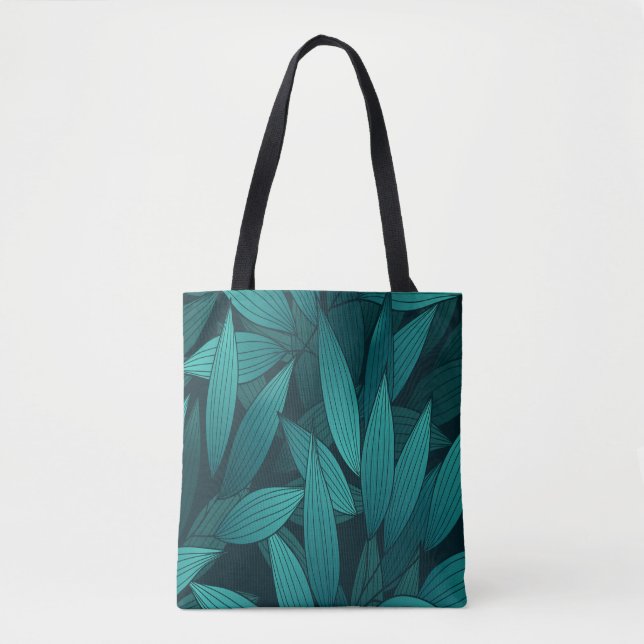 Gradient tropische Blätter Tasche (Vorderseite)