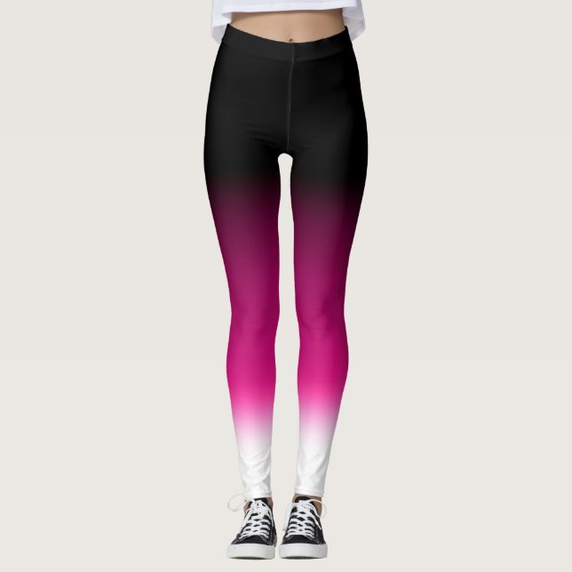 Gradient weiß rosa burgunderrot leggings (Vorderseite)